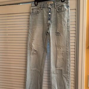 We The Free Light Blue Straight Leg Jeans